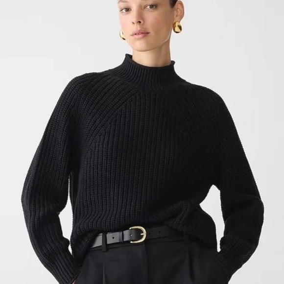 J. Crew Sweaters - J. Crew Black Knit Rollneck™ sweater size xl black fisherman chunky fall autumn